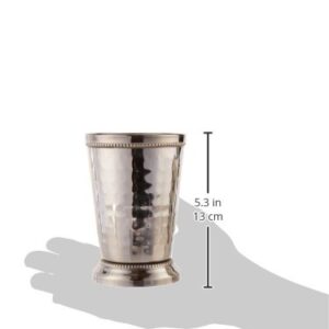 Elegance 12 oz Hammered Mint Julep Cup, Large, Silver