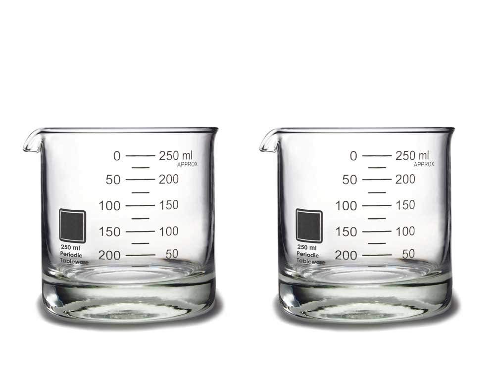 Periodic Tableware Laboratory Beaker Rocks Glasses (Set of 2)