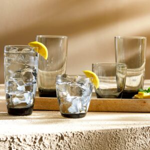 Libbey Slate Smoke 12-piece Cooler and Double Old Fashioned Glass Set