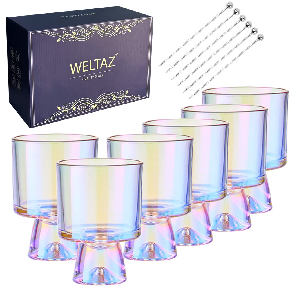 WELTAZ Martini Glasses (8oz) Cocktail Glassware Set of 4, Colored Glass. Drinking Glasses, Cocktail Glasses, Stemless Margarita Glasses, Bar Glasses, Shrimp Cocktail Glasses, Juice Glasses