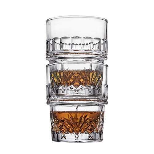 Godinger Stackable Old Fashioned Whiskey Glasses Set of 4 - Dublin, 10oz