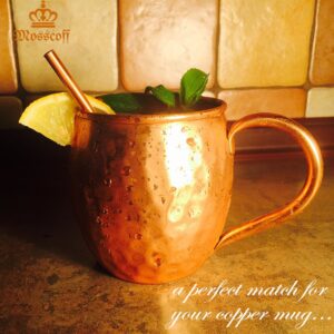 Copper straws – mini 5,5" (14 cm) size – set of 6 solid 100% copper drinking straws – you do not need a copper mug to feel the taste of your Moscow mule, Martini or lemonade