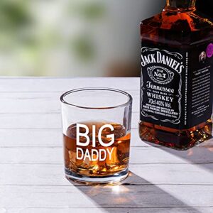 Dad Gift on Father’s Day, Novelty Big Daddy Whiskey Glass, Old Fashioned Glasses, Unique Scotch Glass for Dad, New Dad, Husband, friends, Gift on Father’s Day, Birthday, Christmas, 10 Oz