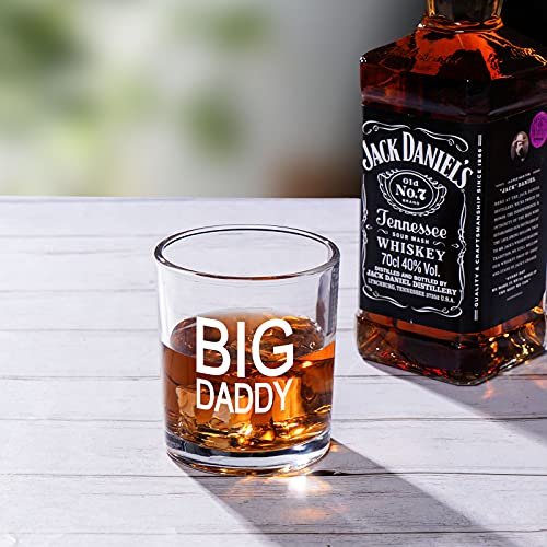 Dad Gift on Father’s Day, Novelty Big Daddy Whiskey Glass, Old Fashioned Glasses, Unique Scotch Glass for Dad, New Dad, Husband, friends, Gift on Father’s Day, Birthday, Christmas, 10 Oz