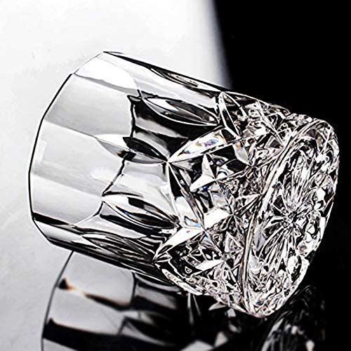 Hovico Crystal Whiskey Glass, Old Fashioned Whiskey Glasses, 11 Oz Unique Bar whiskey glasses For Scotch, Bourbon, Liquor and Cocktail Drinks - Set of 6