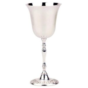 alchemade 6 ounce silver nickel kiddush cup - goblet, chalice, wine glass - to use for religious holidays, special occasions, events, and celebrations