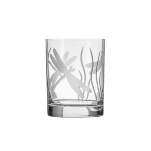 Rolf Glass Dragonfly Double Old Fashioned Glass 13 ounce | Whiskey Glass Set of 2 | Lead-Free Glass | Etched Tumbler Glasses | US Made (Set of 2)