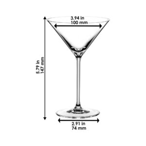 Riedel Personalized Vinum Martini Glass Pair, Set of 2 Custom Engraved Crystal Martini Glasses for Martinis, Cosmos, Margaritas, Cocktails, Home Bar Accessories