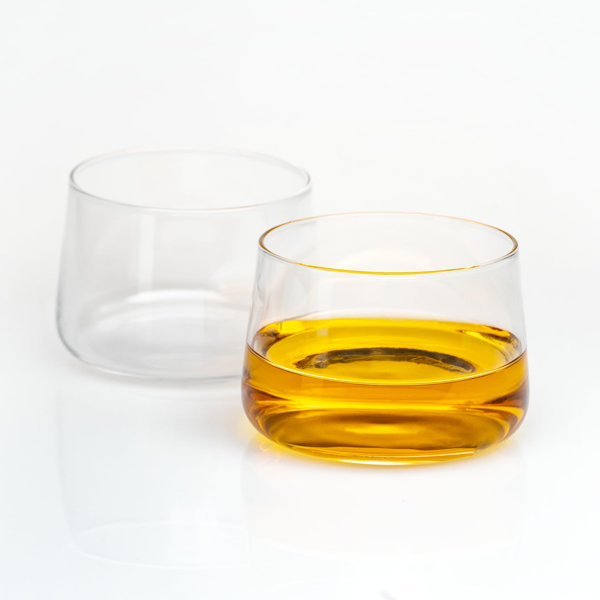 The TAG Store | Luxe Tasting Glasses Set of 2 | 8oz Whiskey Glasses | Modern Barware Collection | Pairs With Drinking and Mixer Glasses | Signature Old Fashioned Glasses | Whiskey Bourbon Scotch