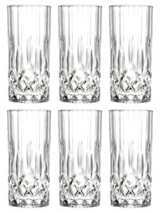 barski highball - glass - set of 6 - hiball glasses - glass crystal - beautiful designed - drinking tumblers - for water, juice, wine, beer and cocktails - 13 oz made in europe