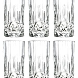 Barski Highball - Glass - Set of 6 - Hiball Glasses - Glass Crystal - Beautiful Designed - Drinking Tumblers - for Water, Juice, Wine, Beer and Cocktails - 13 oz Made in Europe