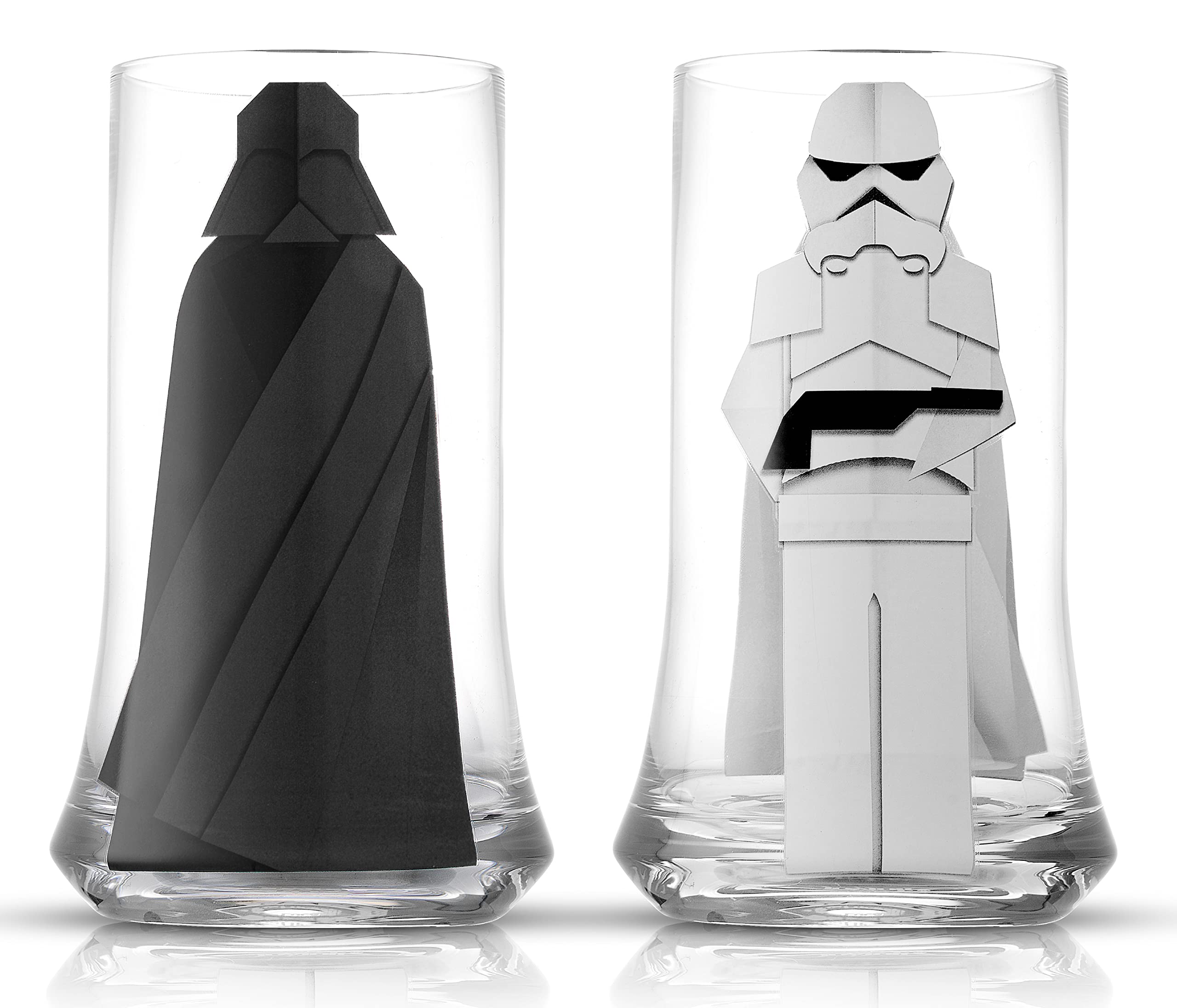 JoyJolt Star Wars Merchandise Beware The Darkside, Darth Vader™ Crystal Highball Glasses Set of 2 (18.5oz) Star Wars Glass Tumbler. Juice, Water Glasses, Mixed Drink Glasses, High Baller Glasses