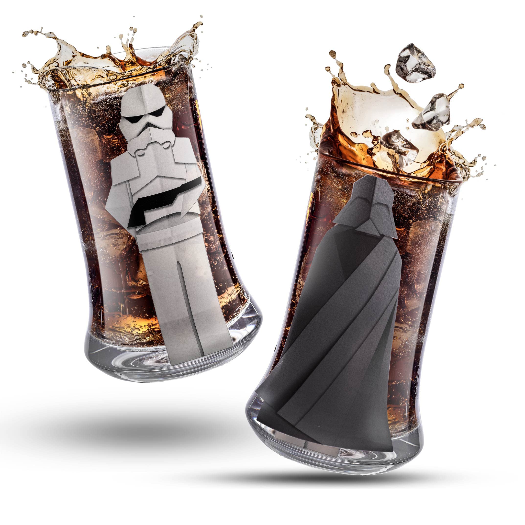 JoyJolt Star Wars Merchandise Beware The Darkside, Darth Vader™ Crystal Highball Glasses Set of 2 (18.5oz) Star Wars Glass Tumbler. Juice, Water Glasses, Mixed Drink Glasses, High Baller Glasses