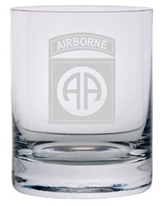 united states army 82nd airborne division united states military etched 11oz crystal rocks whisky glass