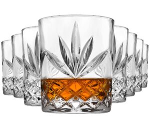 godinger whiskey glasses, old fashioned whiskey glass, drinking glasses for scotch, cocktails, water, juice - set of 8