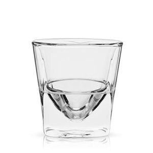 Viski Glacier Whiskey Glass, Double Walled Chilling Whiskey Glass, Active Cooling Gel, 6 Ounces, Clear Glass, Chilling Technology, Set of 1