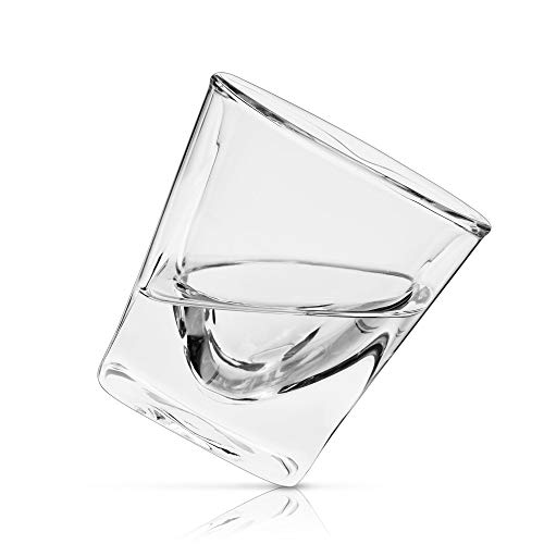 Viski Glacier Whiskey Glass, Double Walled Chilling Whiskey Glass, Active Cooling Gel, 6 Ounces, Clear Glass, Chilling Technology, Set of 1