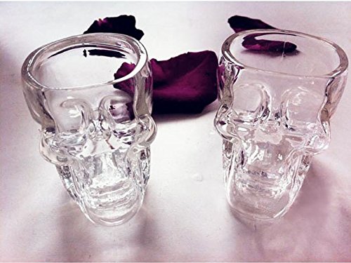 Tvoip 2PCS Kitchen & Dining Entertaining Glassware Drinkware Old Fashioned Glasses Skull Cup for Serving Scotch Whiskey Mixed Drinks (2)