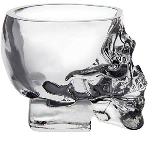 Tvoip 2PCS Kitchen & Dining Entertaining Glassware Drinkware Old Fashioned Glasses Skull Cup for Serving Scotch Whiskey Mixed Drinks (2)