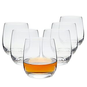 juvale 12oz whiskey glasses, double old fashioned glasses for scotch, bourbon, cocktails (set of 6)