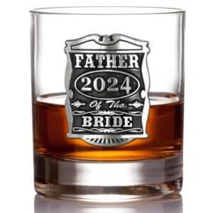 english pewter company 11oz father of the bride tumbler old fashioned whisky rocks glass personalised with your year – perfect wedding party gifts for your groomsmen – gift box [wd005]