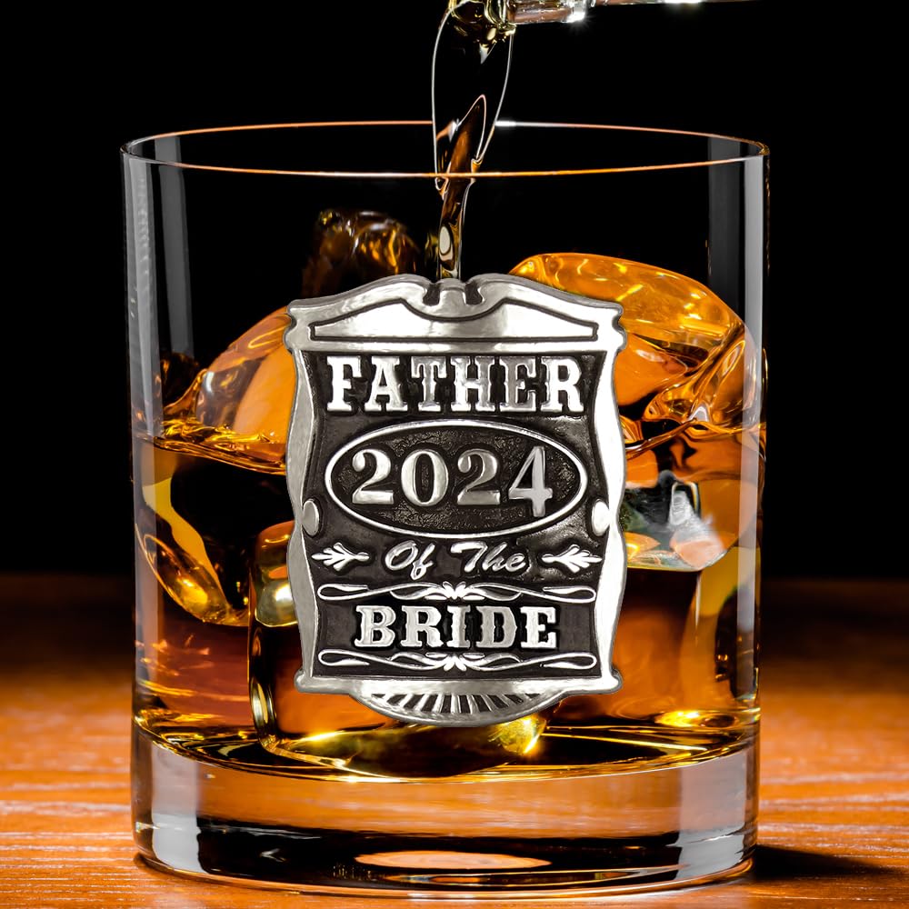 English Pewter Company 11oz Father Of The Bride Tumbler Old Fashioned Whisky Rocks Glass Personalised With Your Year – Perfect Wedding Party Gifts For Your Groomsmen – Gift Box [WD005]