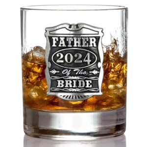 English Pewter Company 11oz Father Of The Bride Tumbler Old Fashioned Whisky Rocks Glass Personalised With Your Year – Perfect Wedding Party Gifts For Your Groomsmen – Gift Box [WD005]