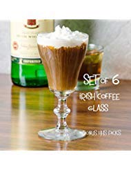 set of 6 libbey 8054 6 oz. georgian irish coffee glass w/signature party picks