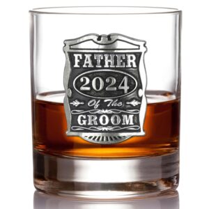 english pewter company 11oz father of the groom tumbler old fashioned whisky rocks glass personalised with your year – perfect wedding party gifts for your groomsmen – gift box [wd006]