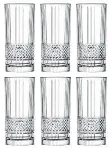 barski highball - glass - set of 6 - hiball glasses - glass crystal - beautiful designed - drinking tumblers - for water, juice, wine, beer and cocktails - 13 oz made in europe