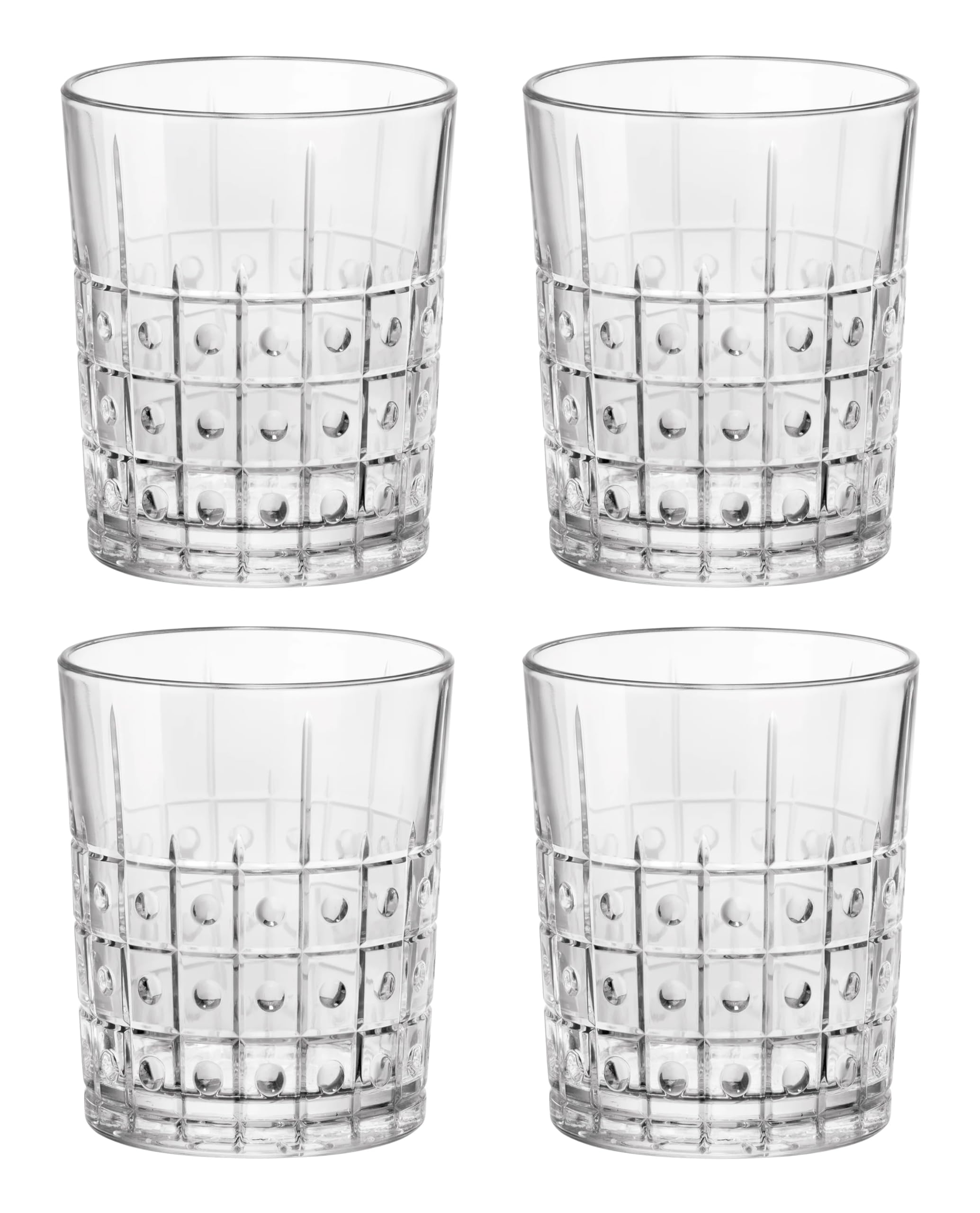 Bormioli Rocco Bartender 13.25 oz. Este Double Old Fashioned DOF Drinking Glasses, Clear, Set of 4