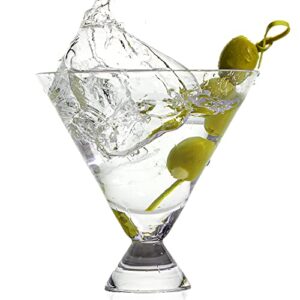 stemless martini glasses set of 4 (7.5 oz) – cocktail glasses for any drink – luxury party hosting margarita glasses – hand-blown crystal martini glasses – elegant home glassware