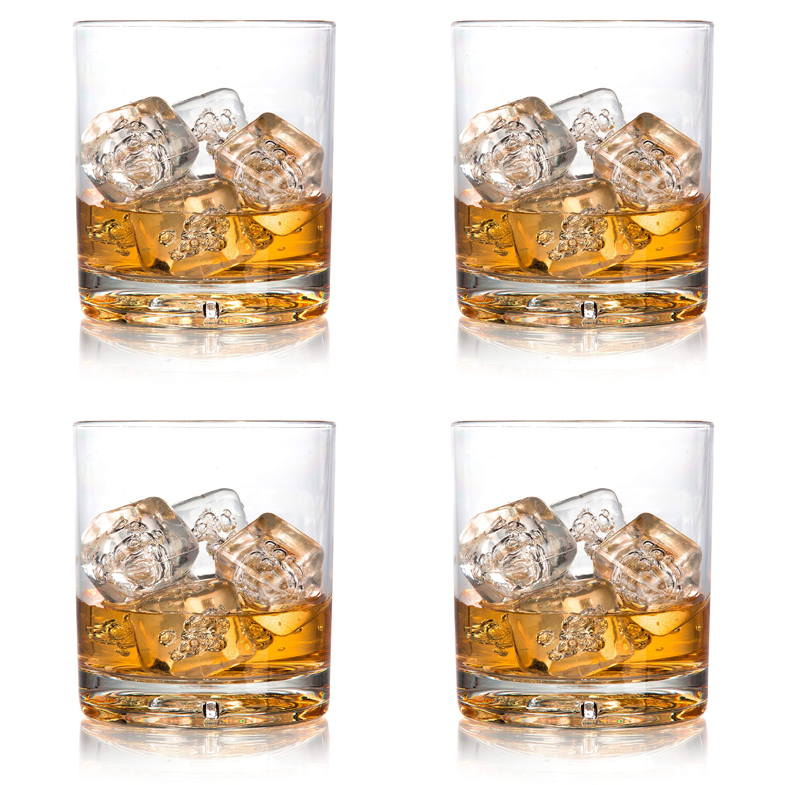 D'Eco Unbreakable Whiskey Glasses (Set of 4, 12oz ea) - Reusable Shatterproof Bourbon, Scotch & Old Fashioned Glasses - Perfect Indoor Outdoor Drinking Cups for Parties - Holiday Christmas Gift Idea