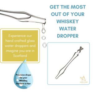 Glass Whiskey Water Dropper Thistle Top, Made in Scotland - Water Pipette for Scotch, Whiskey, Bourbon & Rye ideal Gift, Bar Accessory