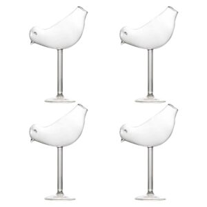 angoily 4pcs cocktail glass bird glasses drinking bird shaped cocktail wine glass champagne coupe glass martini goblet cups glassware for home bar club party