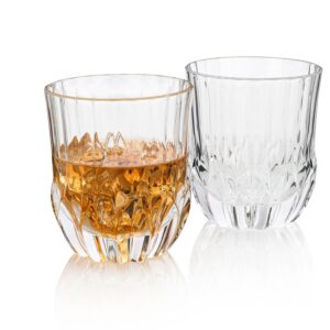 history company luxury crystal double rocks glass, 2-piece set, crafted in the tuscany region of italy (gift box collection)