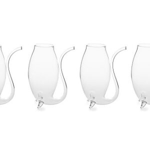 Fox Run Hand Blown Glass Port Sippers, Set of 4, 2.75 Ounces, Clear