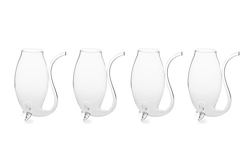 Fox Run Hand Blown Glass Port Sippers, Set of 4, 2.75 Ounces, Clear