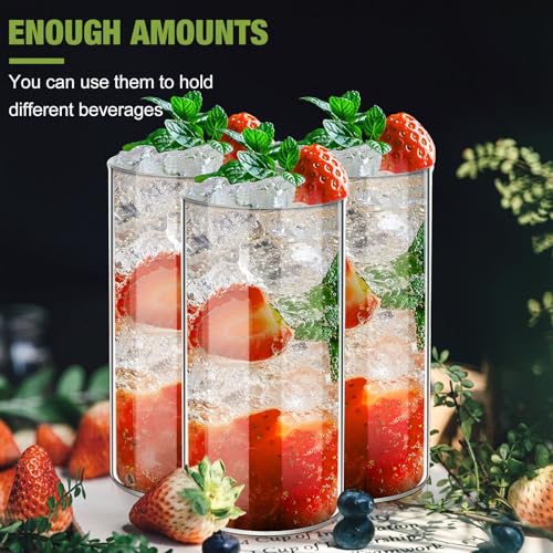 Hoolerry 8 Pack 19 oz Highball Drinking Glasses Thin Highball Glasses Clear Glass Mugs Cocktail Glasses Round Water Glasses Elegant Bar Glassware Glass Drink Tumblers for Coffee Juice Beer Milk