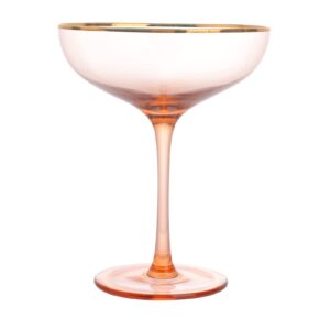 bestoyard 11 oz glass margarita glasses hard clear glass cocktail cups crystal highball glasses coupe frozen 320 ml drink cups lead-free bar glass drinking cups pink