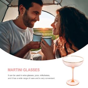 BESTOYARD 11 Oz Glass Margarita Glasses Hard Clear Glass Cocktail Cups Crystal Highball Glasses Coupe Frozen 320 ML Drink Cups Lead-Free Bar Glass Drinking Cups Pink