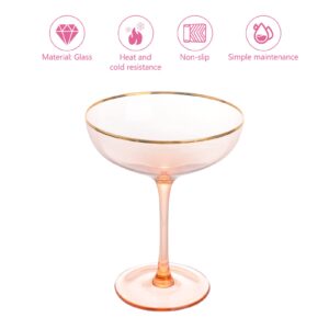 BESTOYARD 11 Oz Glass Margarita Glasses Hard Clear Glass Cocktail Cups Crystal Highball Glasses Coupe Frozen 320 ML Drink Cups Lead-Free Bar Glass Drinking Cups Pink