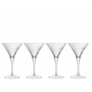 Luigi Bormioli Bach 8.25 oz Martini Glasses, 4 Count (Pack of 1), Clear