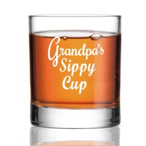perfectinsoy grandpa's sippy cup whiskey glass, grandpa whiskey glass, funny birthday gift for grandpa, papa, dads, grandfather to be, baby shower, funny gift for dad from daughter son kids