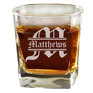 my personal memories, custom personalized square rocks glass tumbler - wedding party groomsmen father's day - engraved monogrammed drinkware glassware barware etched