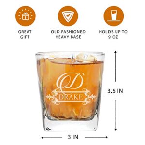 My Personal Memories, Custom Personalized Square Rocks Glass Tumbler - Wedding Party Groomsmen Father's Day - Engraved Monogrammed Drinkware Glassware Barware Etched