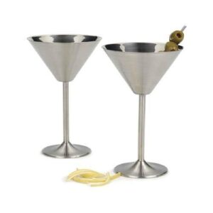 rsvp endurance stainless steel martini glasses, set of 4