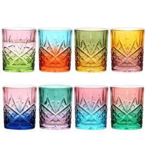 nuxaoisgel 11oz whiskey glasses cups,scotch glasses set of 8,old fashioned cocktail glasses for bourbon, 12pack