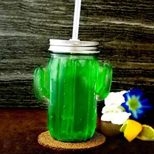 cactus mason jar glass - w/lid