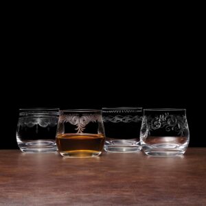 Mikasa Amelia Rocks Double Old Fashioned Glasses, Set of 4, 11.5-Ounce, Clear